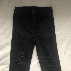 AE black cropped skinny jeans with rips